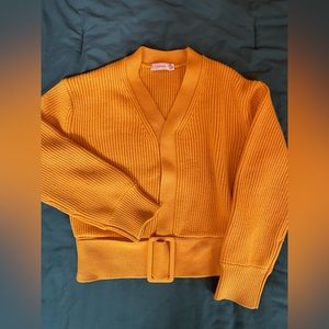 Suistudio Cora Belted Helm Wool Sweater - Mustard